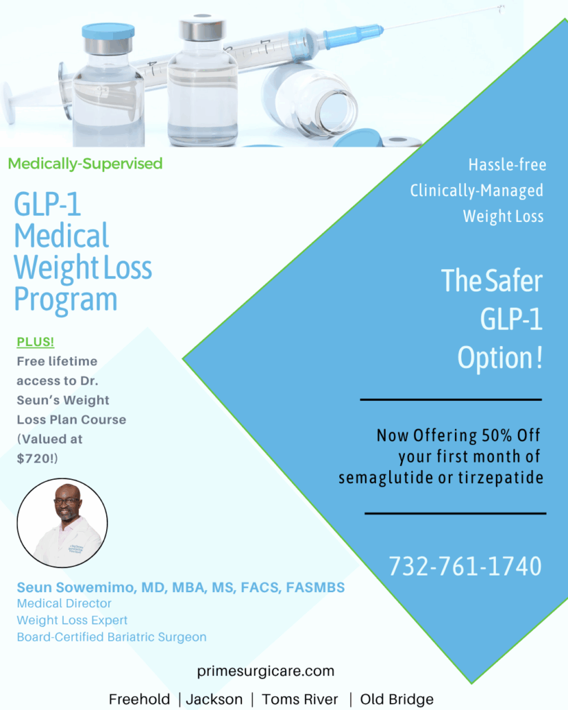 Weight loss expert dr sowemimo offers GLP-1 medication at 50% off the firt month of use.