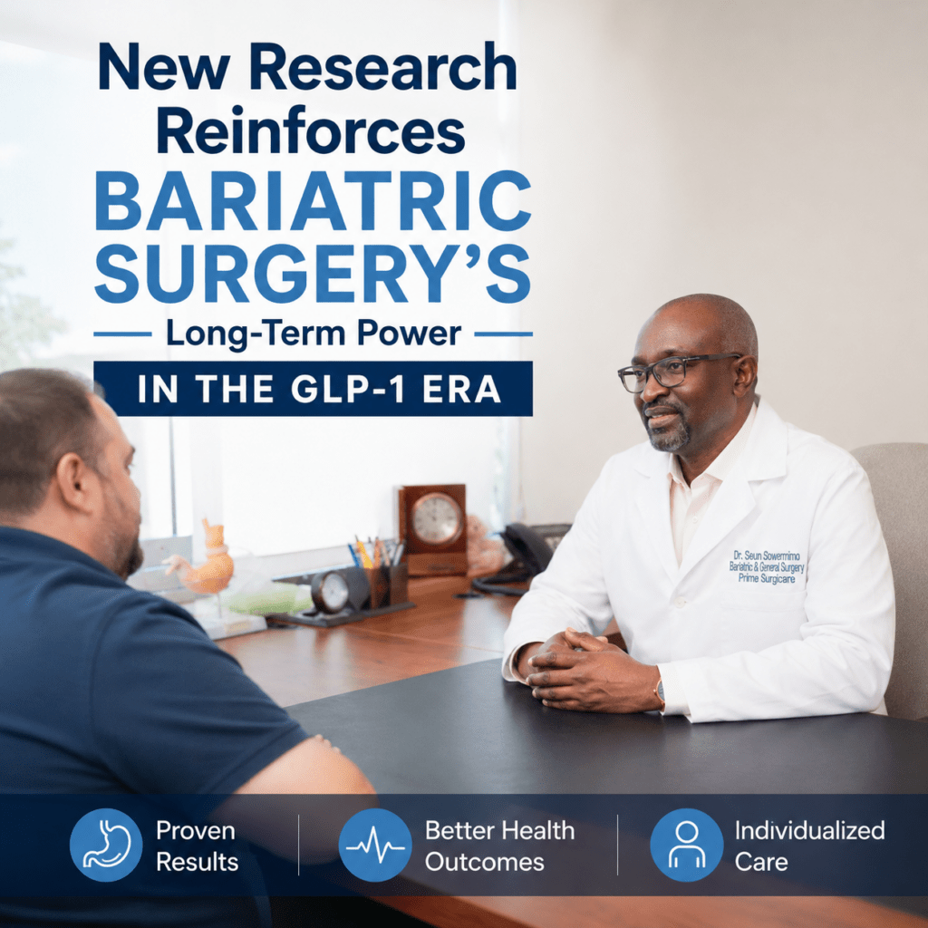 Dr. Sowemimo is a highly patient-rated GLP-1 and bariatric surgeon in new jersey