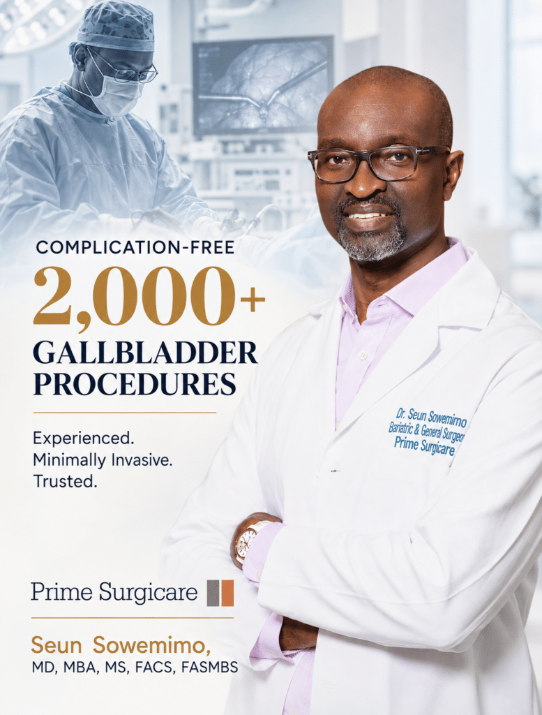 Dr. Sowemimo is a top rated gallbladder surgeon in central New Jersey. He has more than 100 5-star patient reviews.
